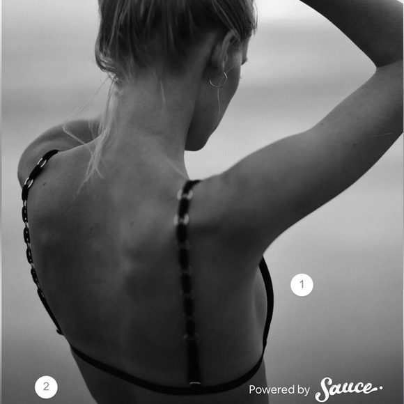 Chain Black Ribbed Bikini NWT - Picture 5 of 7